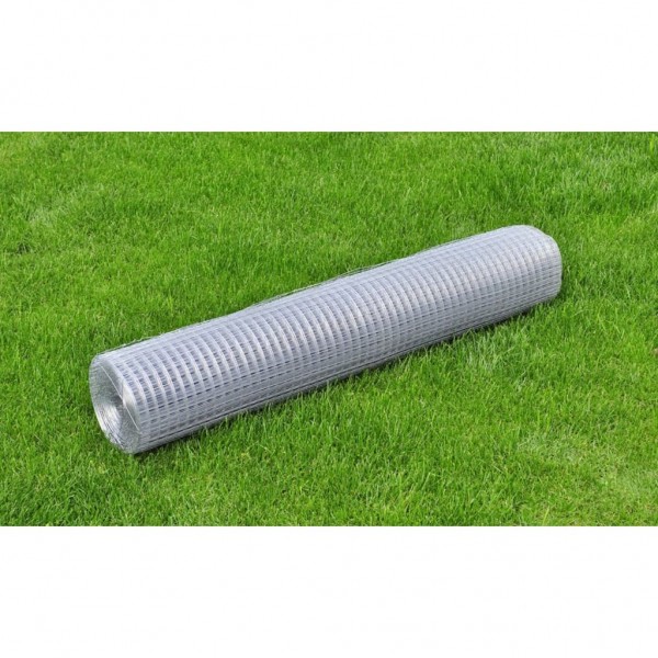 Malla de alambre de acero galvanizado plateada 10x1 m D