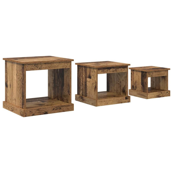 Mesa de Café 3 pcs Madera Vieja Madera contrachapada M 2