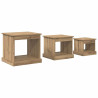 Mesa de Café 3 pcs Roble artesanal Madera contrachapada 2