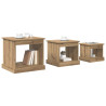 Mesa de Café 3 pcs Roble artesanal Madera contrachapada 3