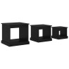 Mesa de Café 3 pcs Roble Negro Madera contrachapada 2