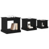 Mesa de Café 3 pcs Roble Negro Madera contrachapada 3