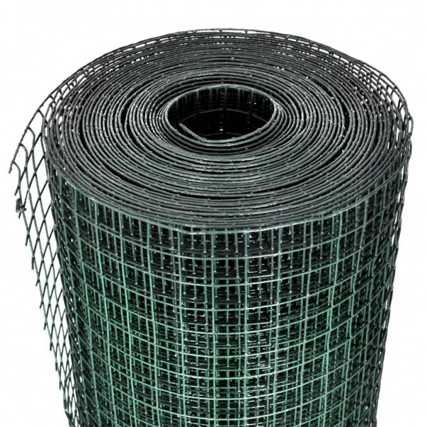 Cerca arame p/ galinheiro c/ revestimento PVC 25x1 m aço verde M 3