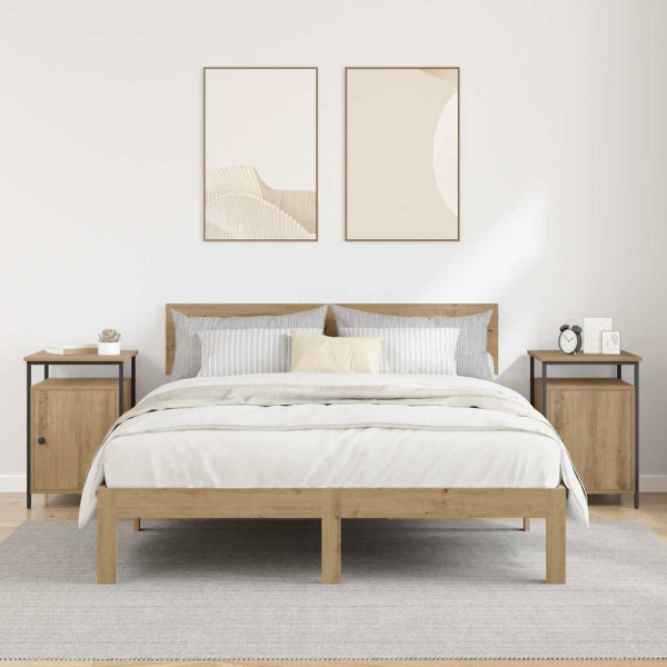 Armario de Noche 2 pcs Roble artesanal 40 x 42 x 60cm M 4