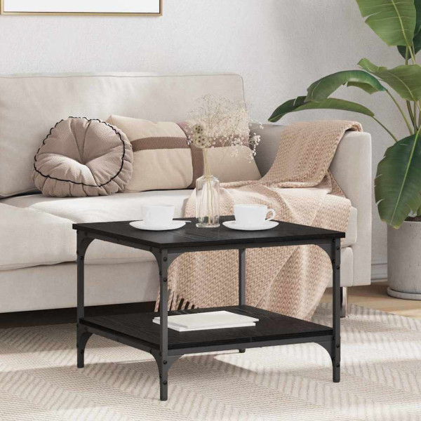 Mesa de Café Roble Negro 55 x 55 x 40 cm Madera contrachapada D