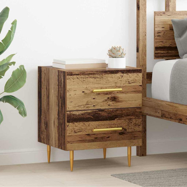 Armario de Noche con cajón 2 pcs Madera Vieja 40 x 35 x 47.5 cm D