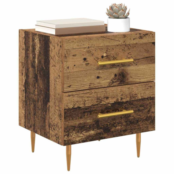Armario de Noche con cajón 2 pcs Madera Vieja 40 x 35 x 47.5 cm M 3