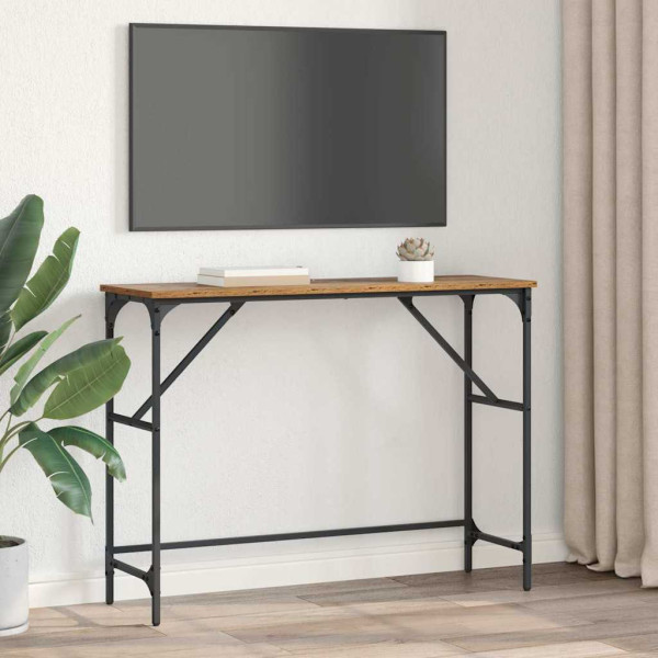 Mesa Consola Madera Vieja 100 x 32 x 75 cm Madera contrachapada M 4