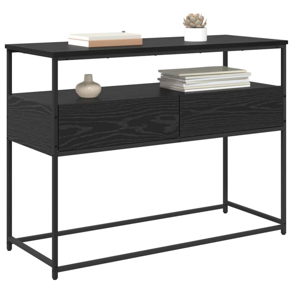 Mesa Consola con cajón Roble Negro 100 x 40 x 75 cm M 3