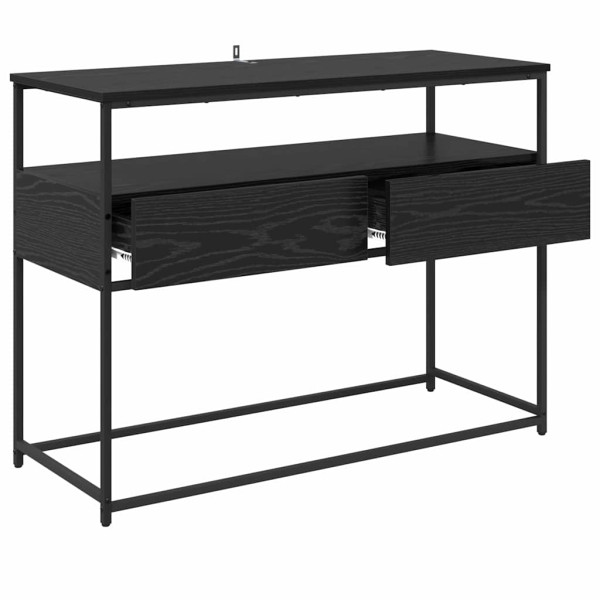 Mesa Consola con cajón Roble Negro 100 x 40 x 75 cm M 5