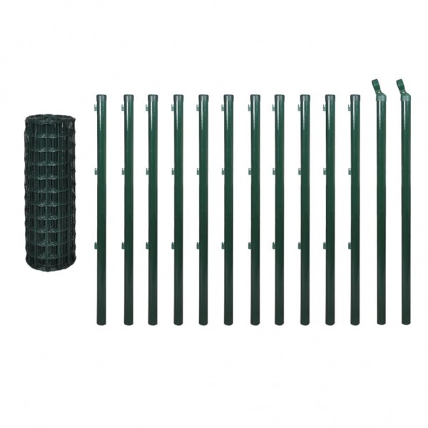 Set de euro valla acero verde 25x0.8 m M 2