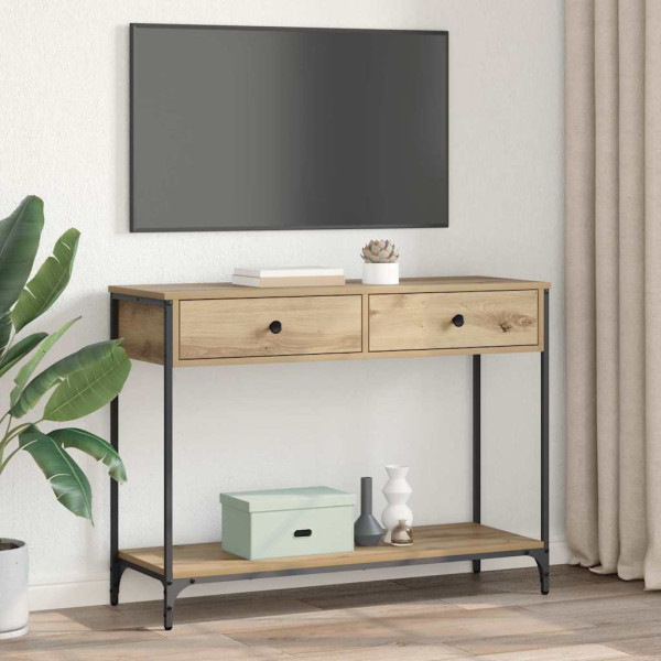 Mesa Consola con cajón Roble artesanal 100 x 34.5 x 75 cm M 4