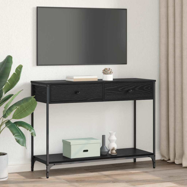 Mesa Consola con cajón Roble Negro 100 x 34.5 x 75 cm M 4