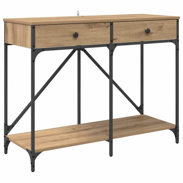 Mesa Consola con cajón Roble artesanal 100 x 39 x 78.5 cm M 2