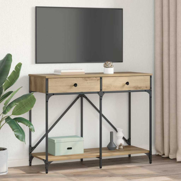 Mesa Consola con cajón Roble artesanal 100 x 39 x 78.5 cm M 4