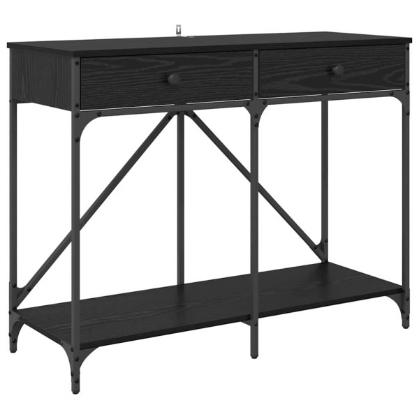 Mesa Consola con cajón Roble Negro 100 x 39 x 78.5 cm M 2
