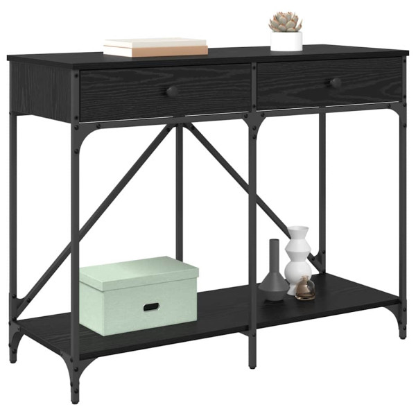 Mesa Consola con cajón Roble Negro 100 x 39 x 78.5 cm M 3
