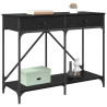 Mesa Consola con cajón Roble Negro 100 x 39 x 78.5 cm 3