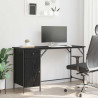 Escritorio de Computadora Roble Negro 131 x 48 x 75 cm 1