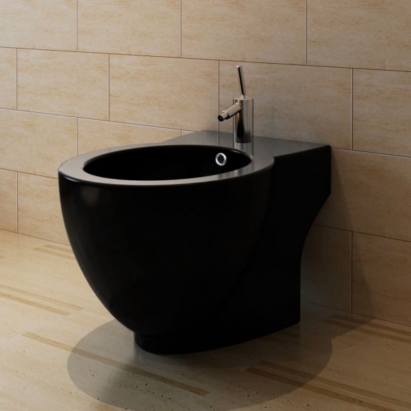 Bidet redondo de cerámica. negro D