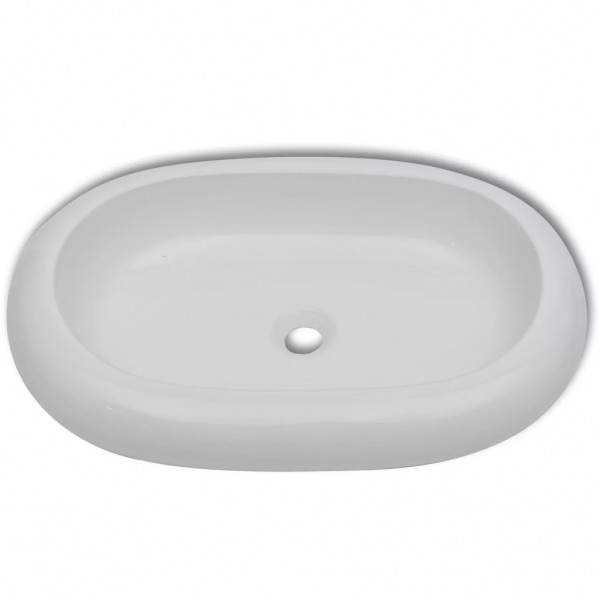 Lavabo ovalado de cerámica blanco 63x42 cm M 4