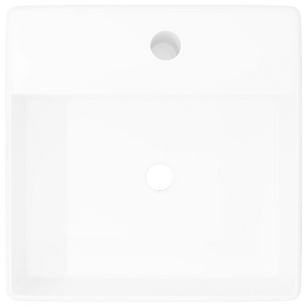 Lavatório cerâmica quadrado luxuoso. furo descarga e torneira 41x41cm M 4