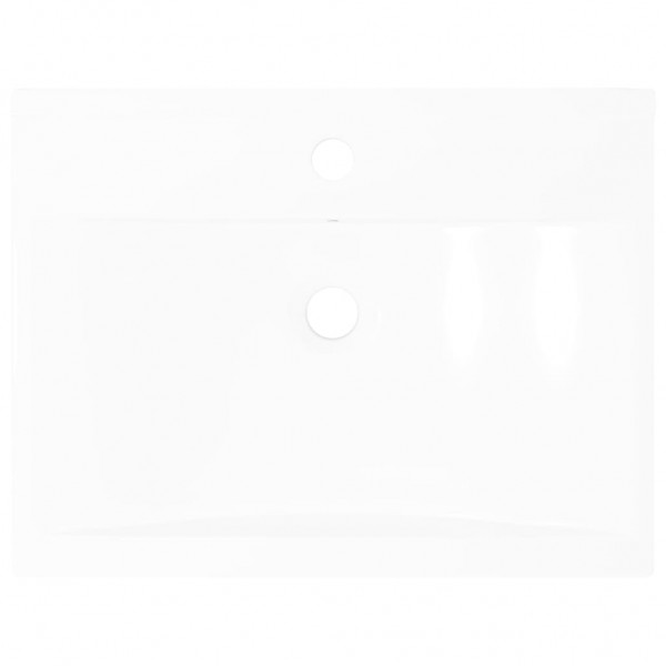 Lavabo de cerámica rectangular con orificio de grifo 60x46 cm M 5