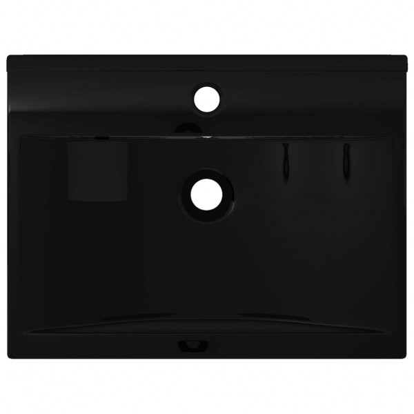 Lavabo rectangular cerámica orificio de grifo negro 60x46 cm M 3