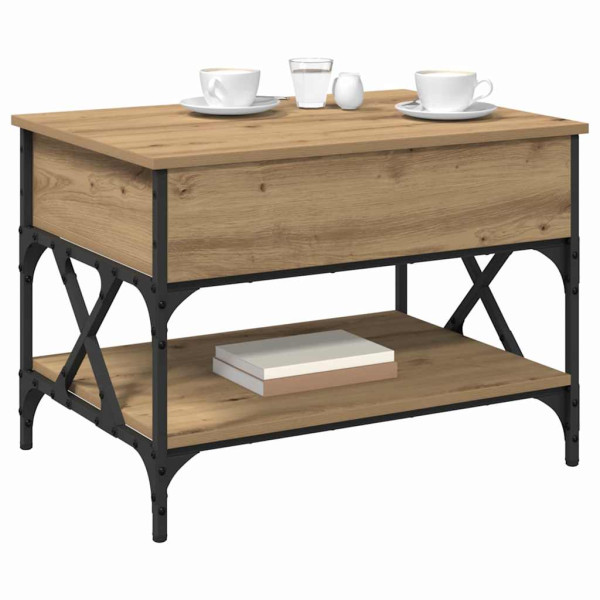 Mesa de Café Roble artesanal 70x50x50cm Madera contrachapada M 3