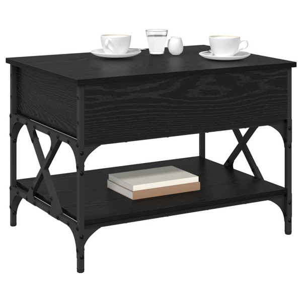 Mesa de Café Roble Negro 70x50x50cm Madera contrachapada M 3