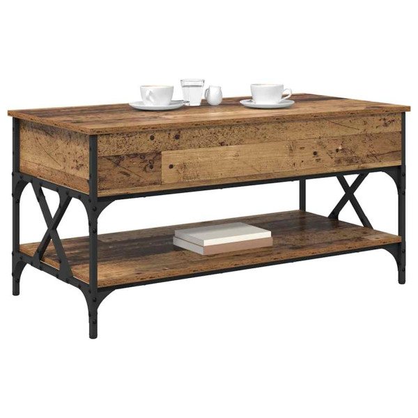 Mesa de Café Madera Vieja 100 x 50 x 50 cm Madera contrachapada M 3