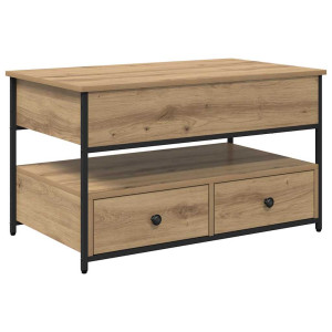 Mesa de Café con cajón Roble artesanal 85 x 50 x 50 cm H