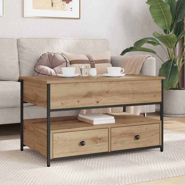 Mesa de Café con cajón Roble artesanal 85 x 50 x 50 cm M 4