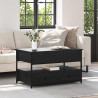 Mesa de Café Roble Negro 85 x 50 x 50 cm Madera contrachapada 1