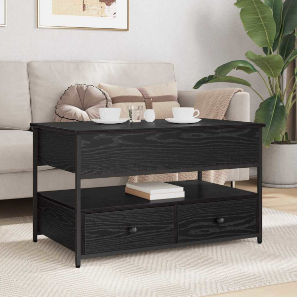 Mesa de Café Roble Negro 85 x 50 x 50 cm Madera contrachapada M 4