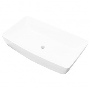 Lavabo lujoso rectangular ceráminca blanco 71x39 cm H
