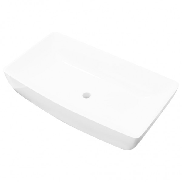 Lavabo lujoso rectangular ceráminca blanco 71x39 cm M 2