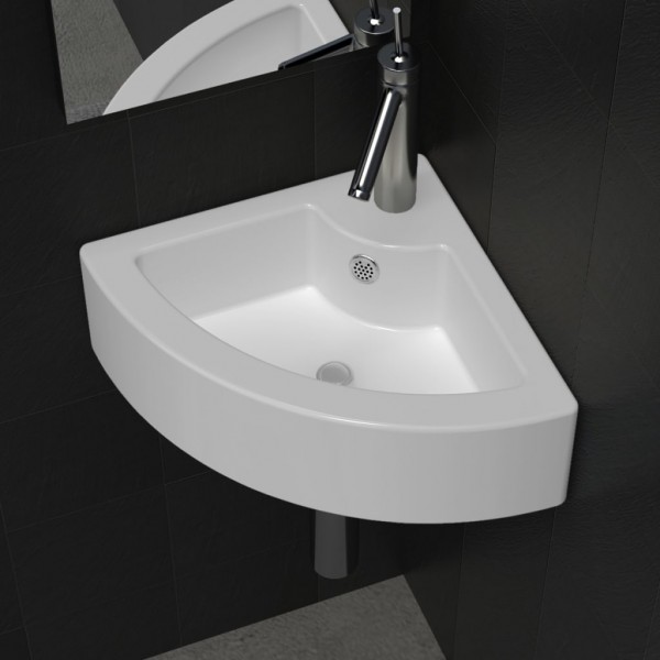 Lavabo con rebosadero blanco 45x32x12.5 cm D