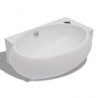 Lavabo con hueco de grifo y rebosadero cerámica blanco 2