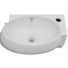 Lavabo con hueco de grifo y rebosadero cerámica blanco 3