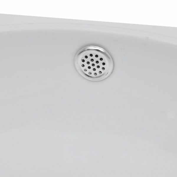 Lavabo con hueco de grifo y rebosadero cerámica blanco M 5