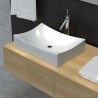 Lavabo de cerámica porcelana Art blanco con brillo 1