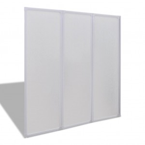 Painel de vidro dobrável para duche 3 peças 117 x 120 cm H