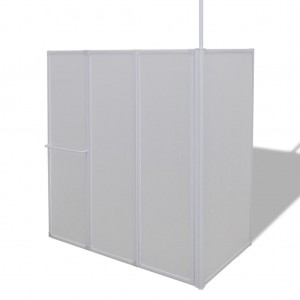 Mampara de ducha de pared en forma L 4 paneles plegables 70x120x137 cm H