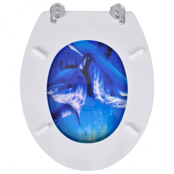 Assento de sanita com tampa MDF design golfinhos M 5