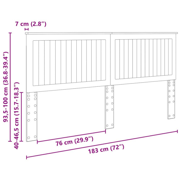 Cabecero con cabecera Brillante 180 cm Madera contrachapada M 4