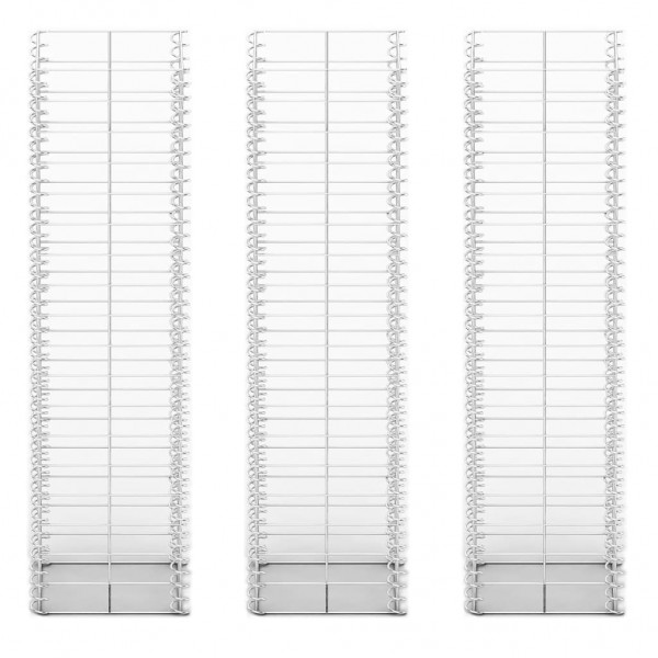 Conjunto de gabiões 3 pcs arame galvanizado 25 x 25 x 100 cm M 3