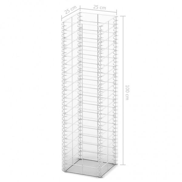 Cestas de muro de gaviones alambre galvanizado 25x25x100 3 uds M 4