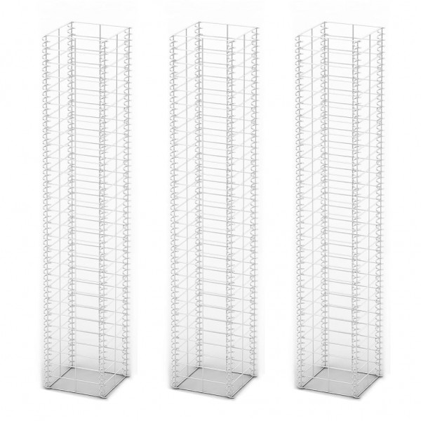Conjunto de gabiões 3 pcs arame galvanizado 25 x 25 x 150 cm M 2