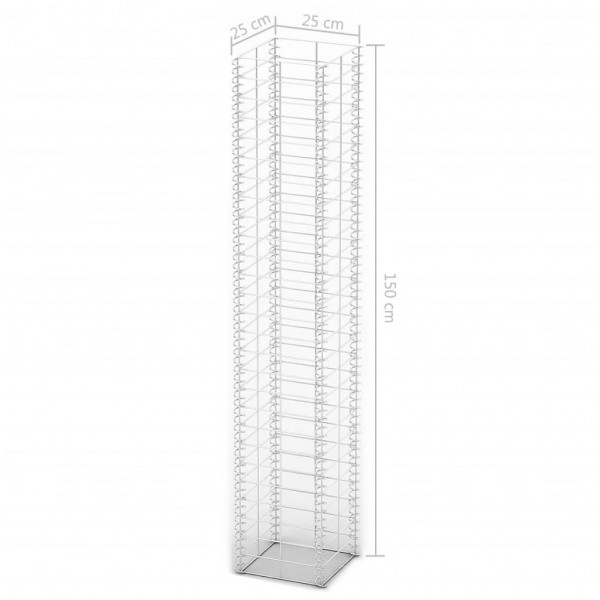 Cestas de muro de gaviones alambre galvanizado 25x25x150cm 3 ud M 4